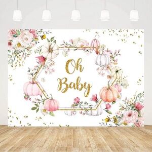 7x5ft Oh Baby Backdrop for Baby Shower Pink